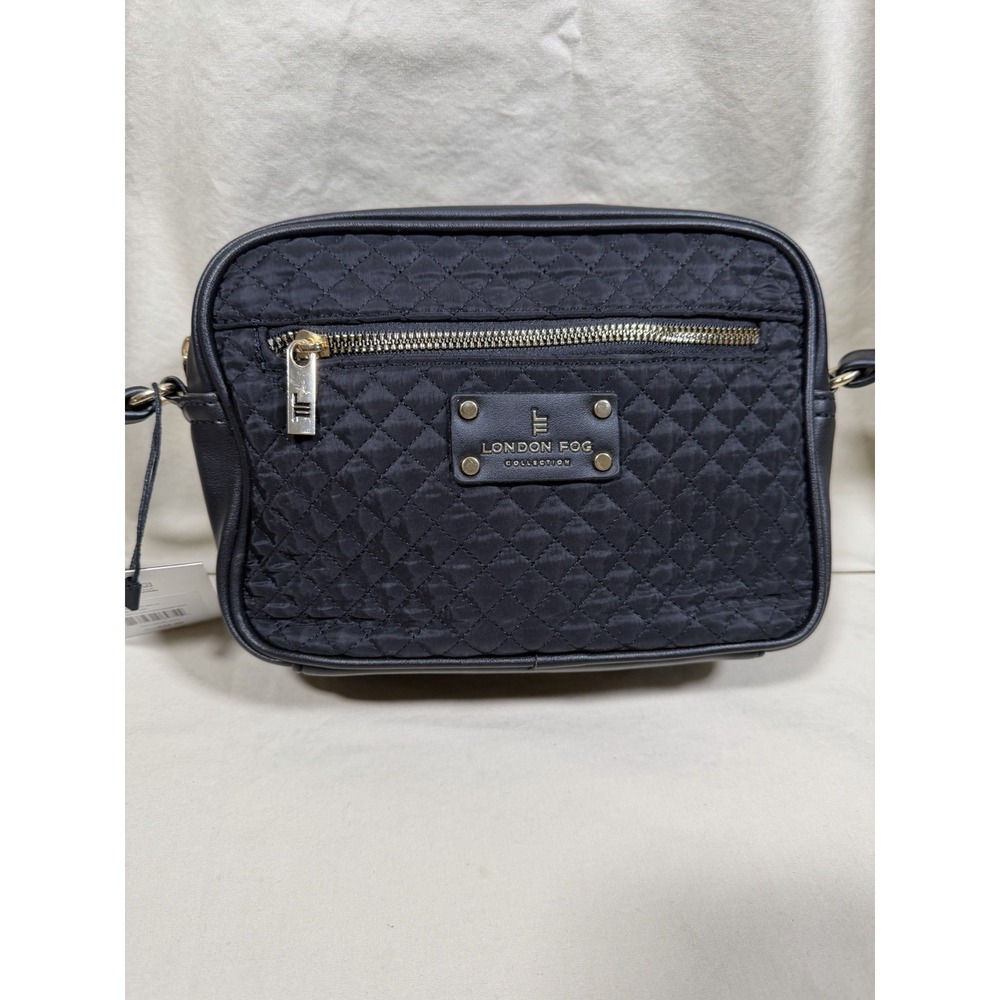 London Fog NWT Quilted Black Nylon Crossbody Bag Lexi 100th Anniversary Classic